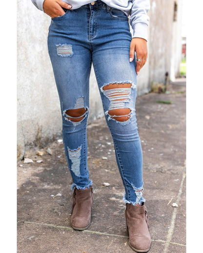 Azura Exchange Distressed Skinny Jeans - S