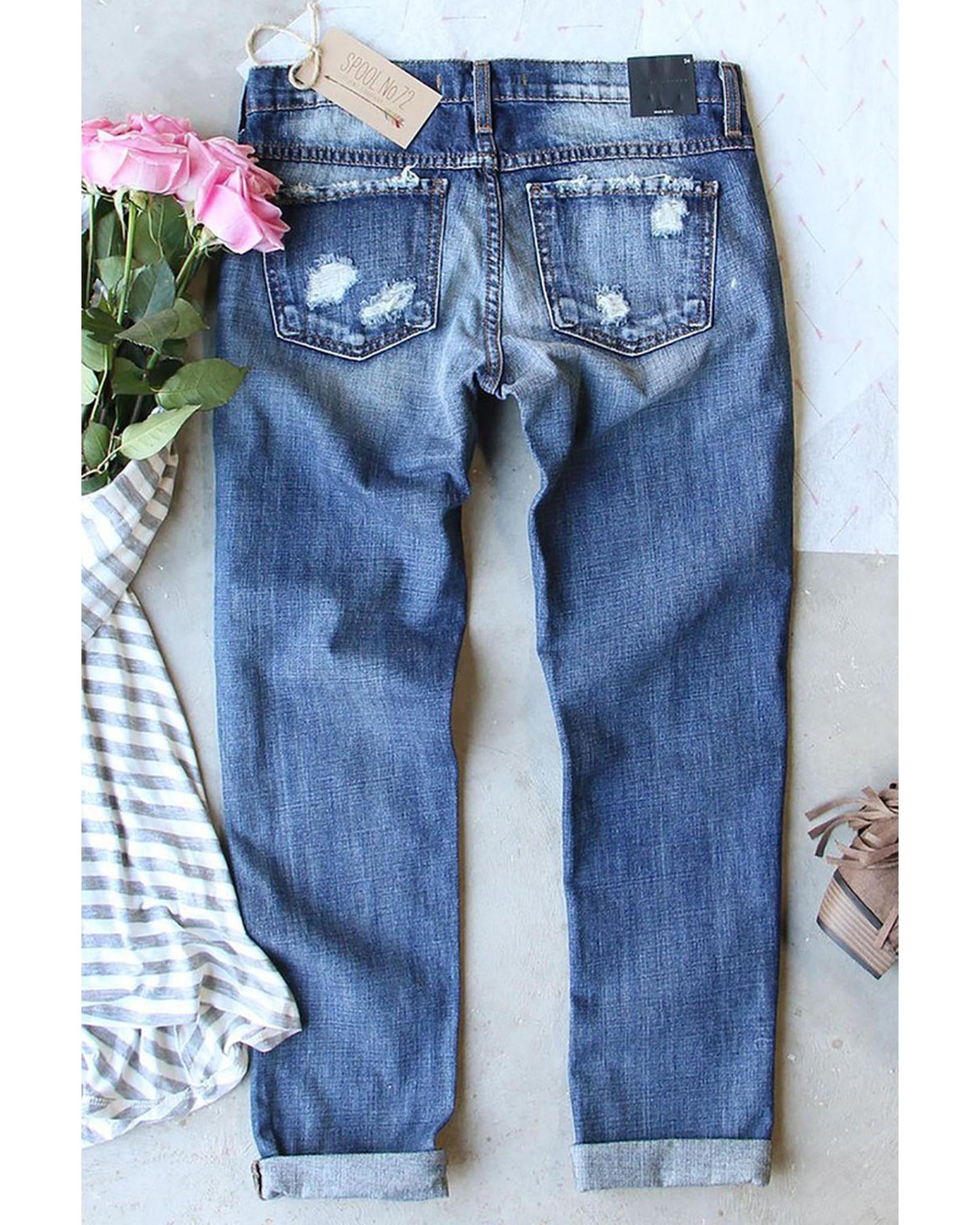 Azura Exchange Heart Patchwork Jeans - 10 US