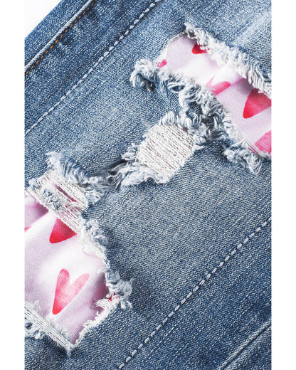 Azura Exchange Heart Patchwork Jeans - 12 US