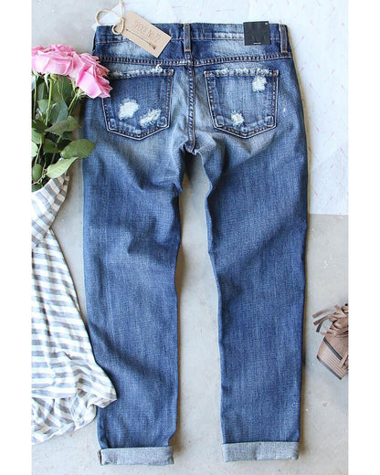 Azura Exchange Heart Patchwork Jeans - 18 US