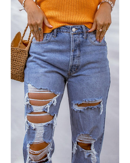 Azura Exchange Destroyed Boyfriend Jeans - 14 US