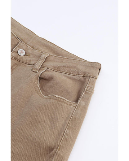 Azura Exchange Khaki High Waist Flare Jeans - 14 US