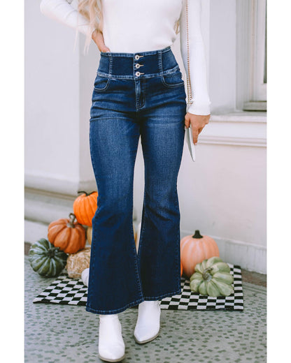 Azura Exchange Elastic Waistband Flare Jeans - 16 US