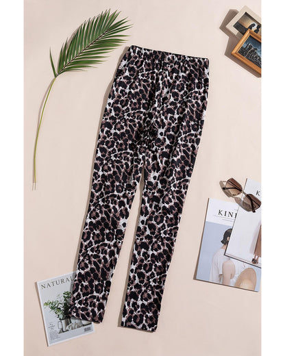 Azura Exchange Hollow Out Leopard Printed Skinny Leggings - XL