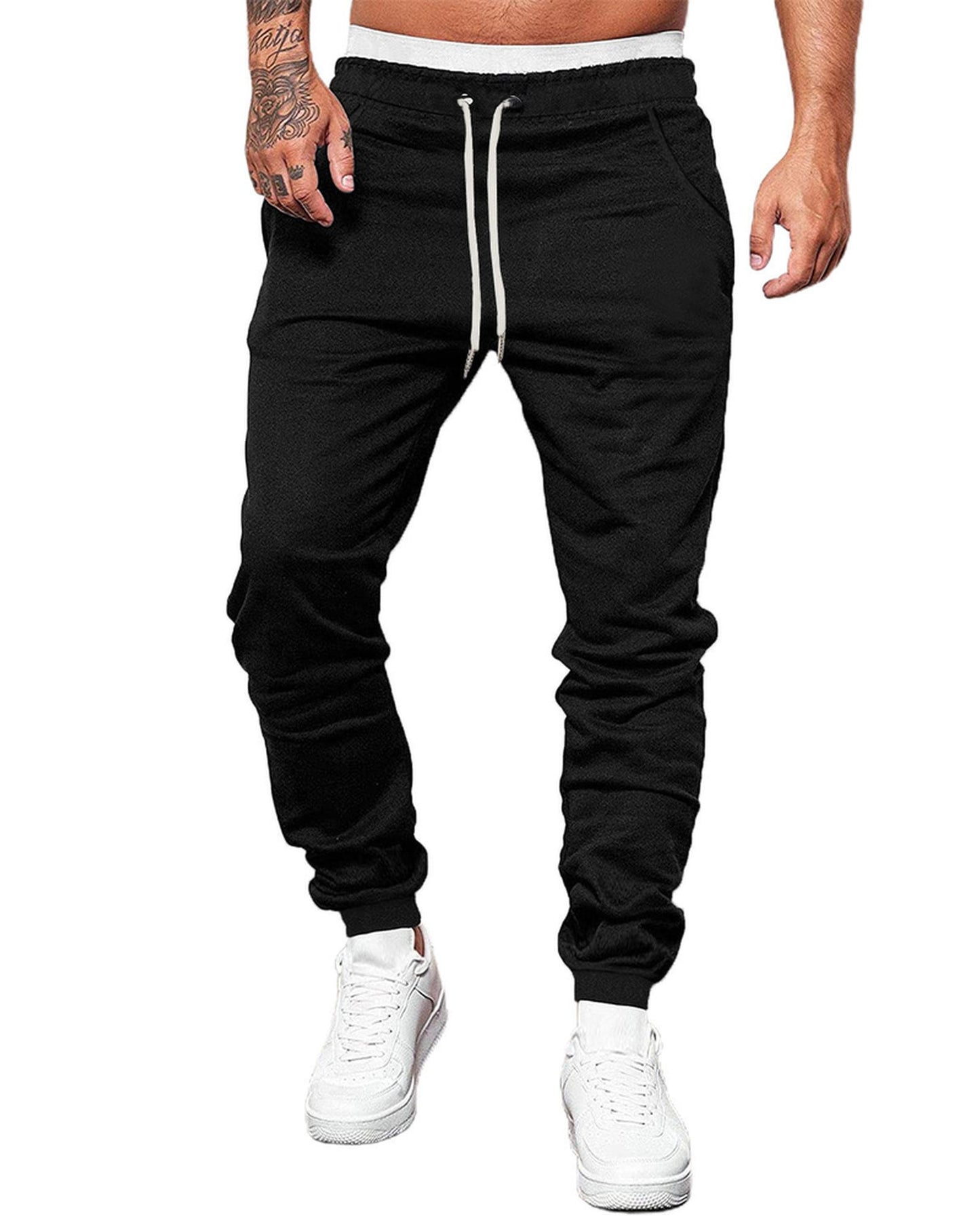 Azura Exchange Elastic Waist Drawstring Joggers for Men - L