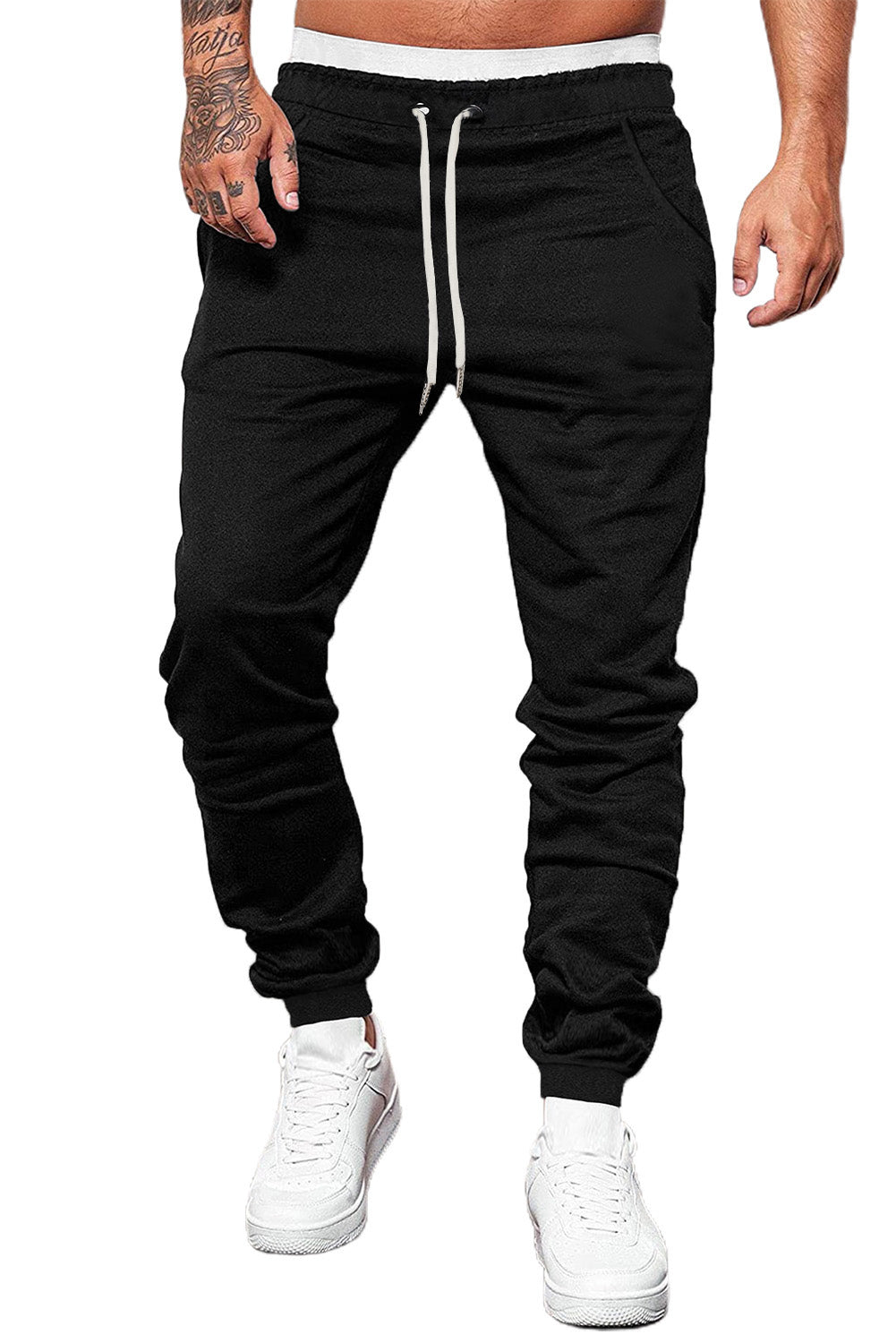 Azura Exchange Elastic Waist Drawstring Joggers for Men - L