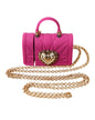 Dolce & Gabbana Women's Pink Silicone Devotion Heart Bag Gold Chain Airpods Case - One Size