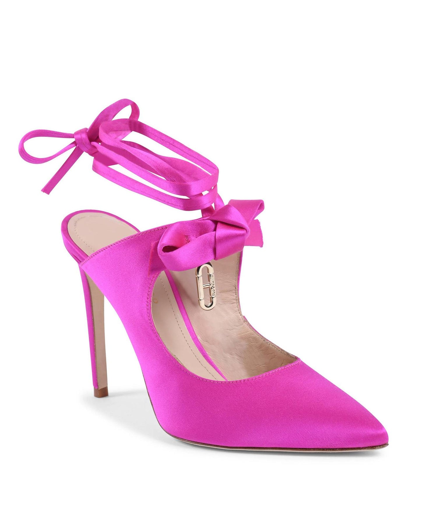 Satin Bow Mule with Stiletto Heel - 39 EU