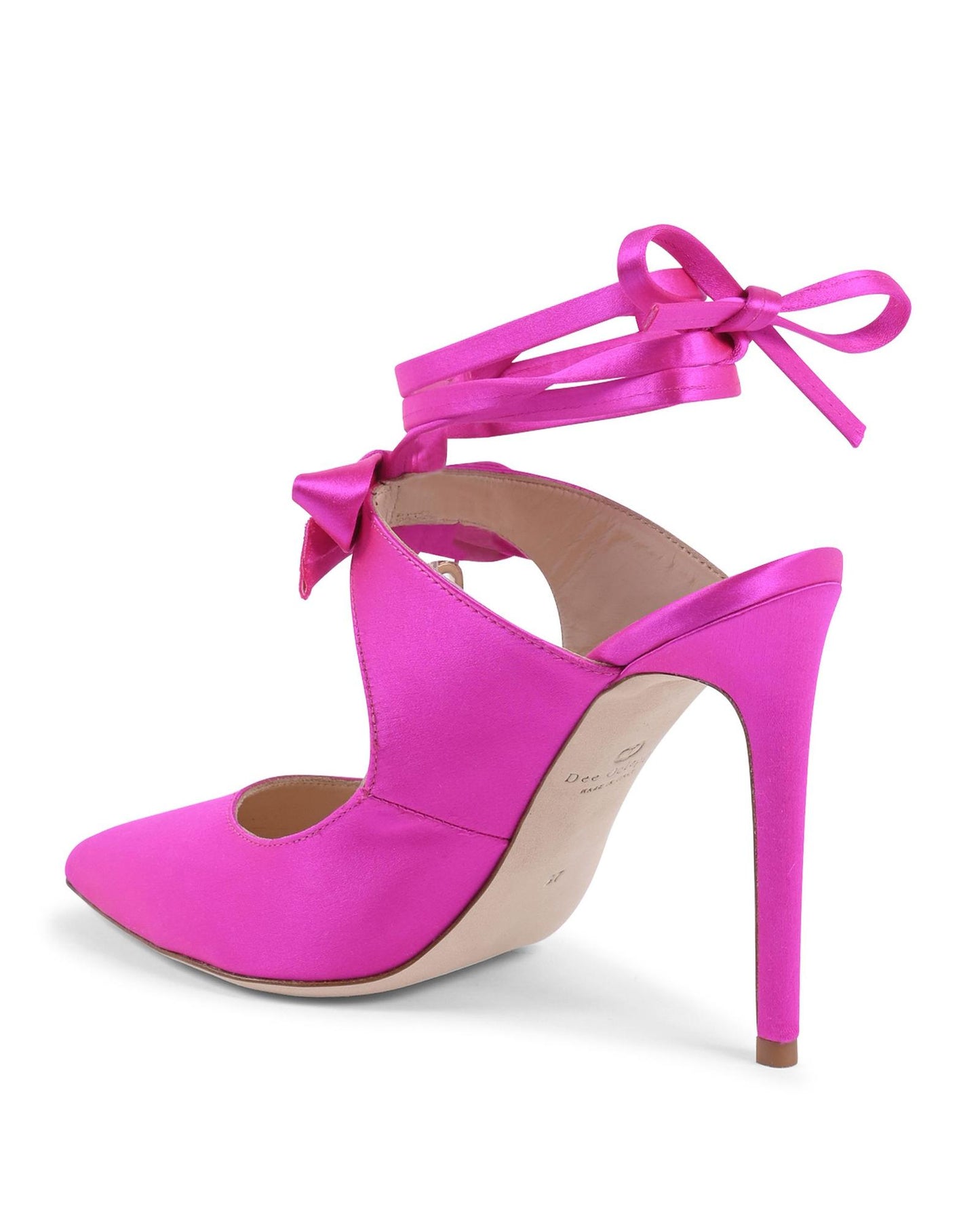 Satin Bow Mule with Stiletto Heel - 39 EU