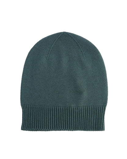 Crown of Edinburgh Cashmere Women's Cashmere Womens Cuffed Beanie in Green - One Size