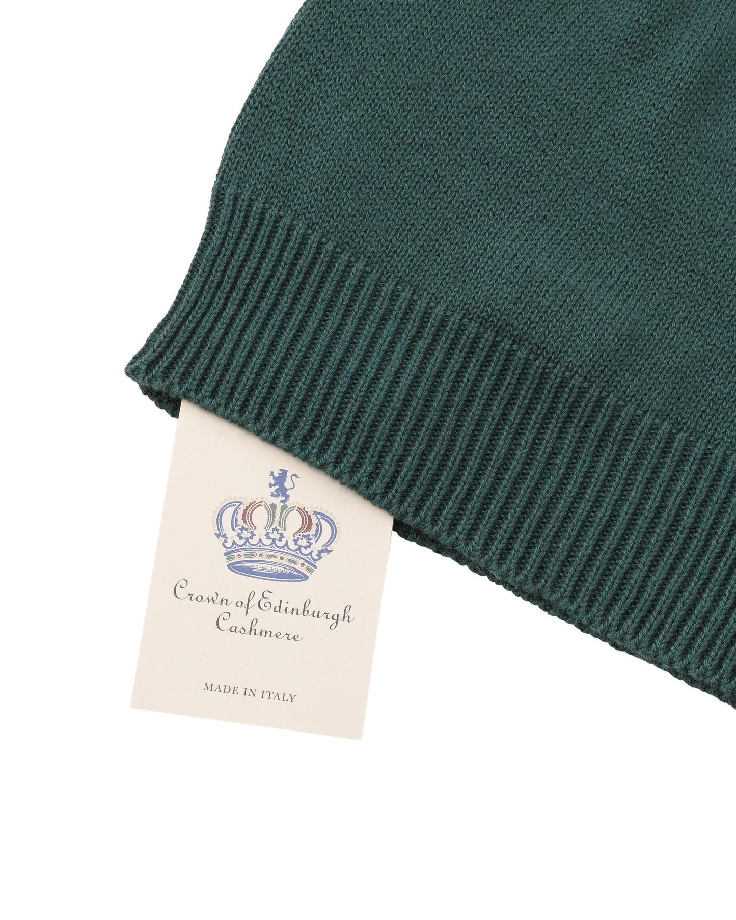 Crown of Edinburgh Cashmere Women's Cashmere Womens Cuffed Beanie in Green - One Size