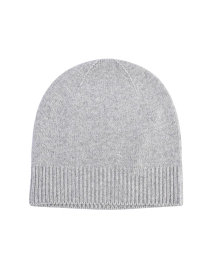 Crown of Edinburgh Cashmere Women's Luxury Cashmere Womens Beanie Hat in Grigio Perla - One Size