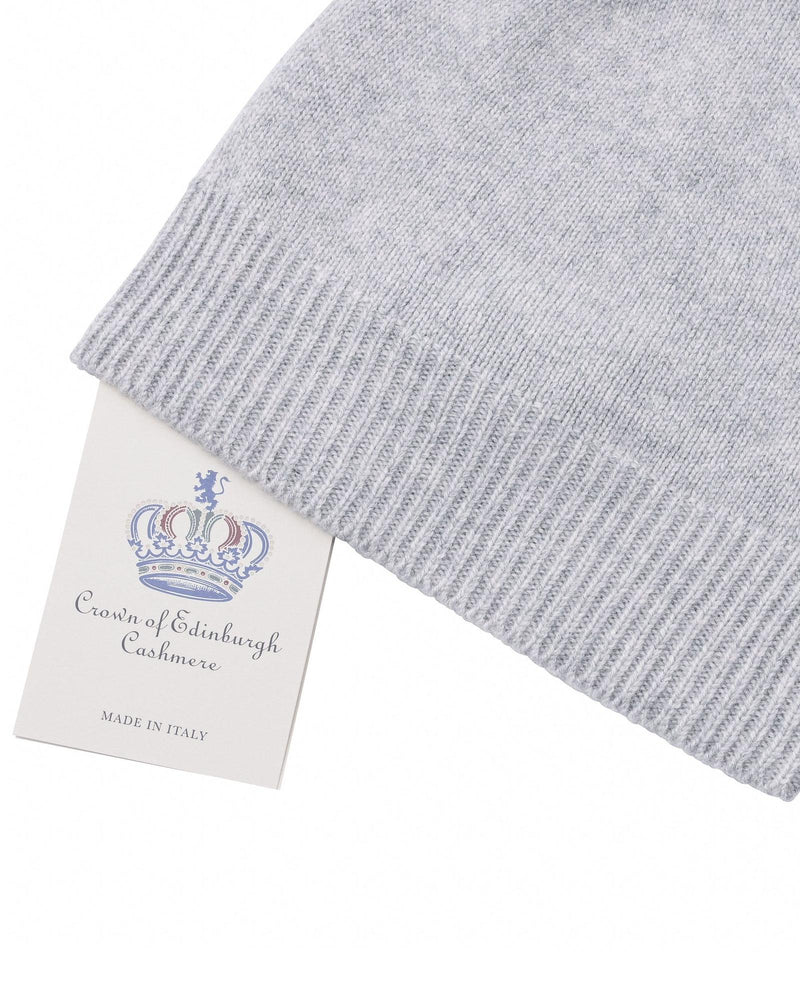 Crown of Edinburgh Cashmere Women's Luxury Cashmere Womens Beanie Hat in Grigio Perla - One Size