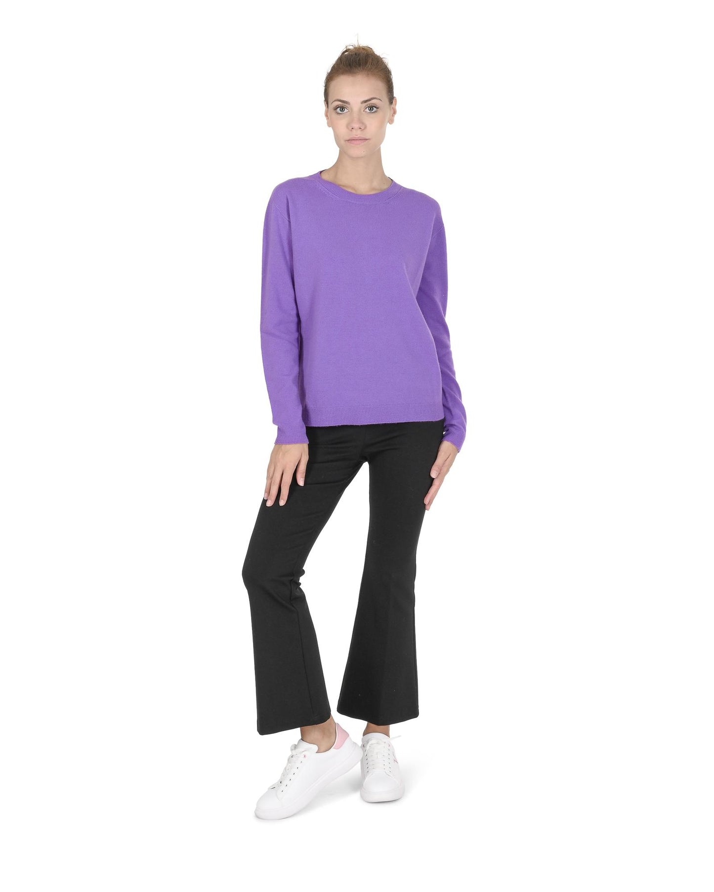 Crown of Edinburgh Cashmere Women's Premium Italian Cashmere Womens Sweater in Lavanda - 42 EU