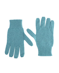 Crown of Edinburgh Cashmere Women's Luxury Cashmere Womens Short Gloves in Sky blue - M