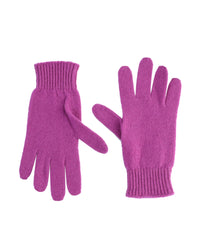 Crown of Edinburgh Cashmere Women's Luxury Cashmere Womens Short Gloves in Ciclamino - M