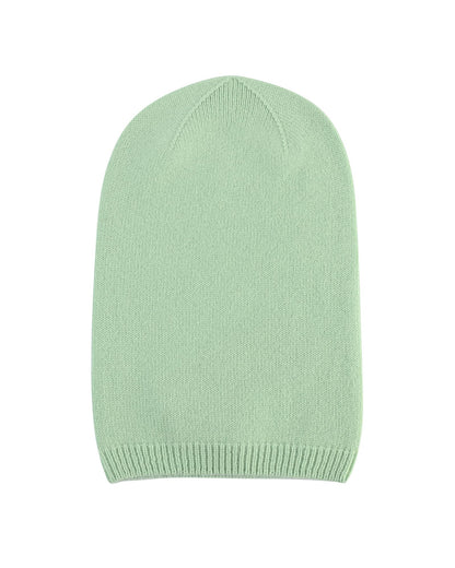 Crown of Edinburgh Cashmere Women's Cashmere Womens Slouchy Beanie in Verde Chiaro - One Size