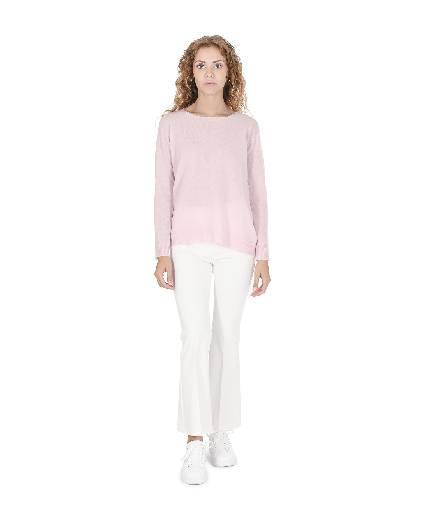 Square Neck Cashmere Sweater - L