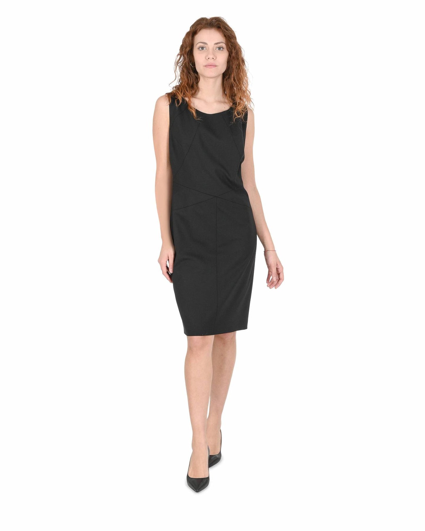 Hugo Boss Women's Black Knit Dress with Metallic Detail in Black - M