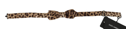 DOLCE & GABBANA Exclusive Bow Tie - Brown Leopard One Size Men