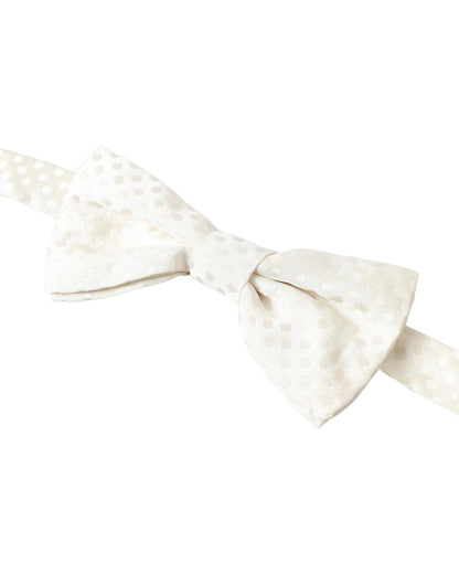 Dolce & Gabbana Men's Ivory Fantasy Pattern Adjustable Neck Papillon Bow Tie - One Size