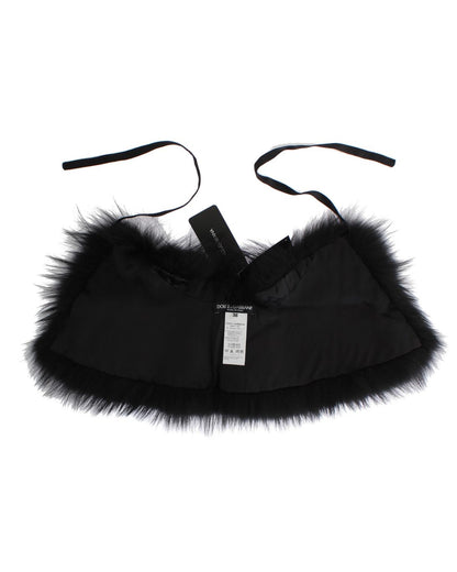 Black Fox Fur Shoulder Wrap by Dolce & Gabbana 38 IT Women