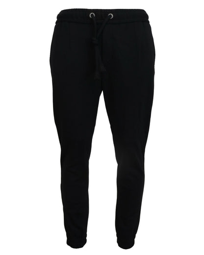 Black Track Casual Sweatpants with Logo Details by Dolce & Gabbana 50 IT Men