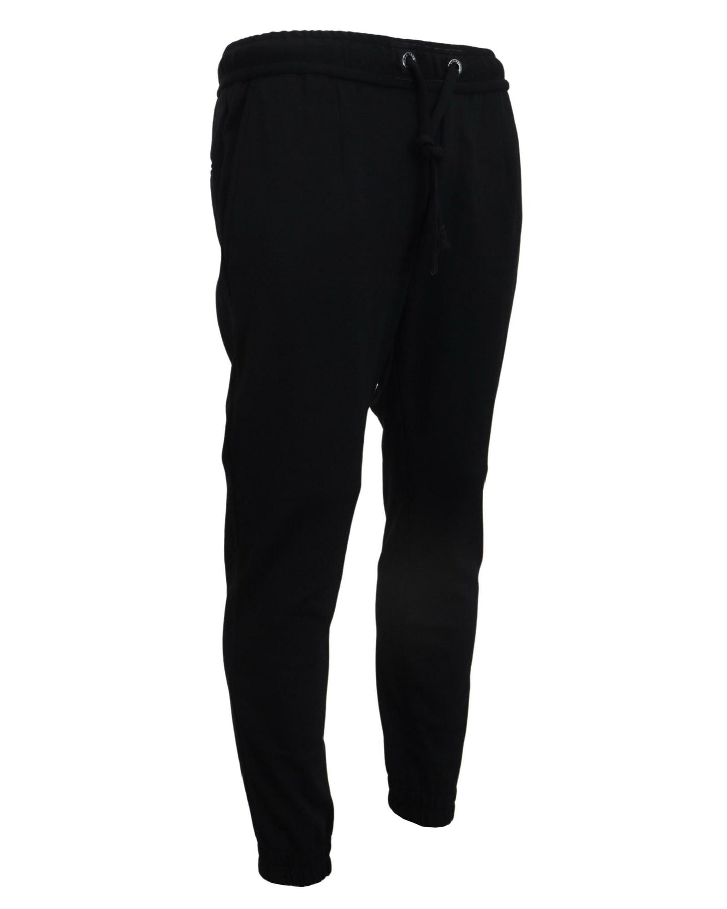 Black Track Casual Sweatpants with Logo Details by Dolce & Gabbana 52 IT Men