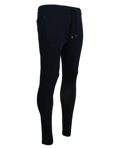 Blue Track Casual Sweatpants with Logo Details by Dolce & Gabbana 44 IT Men