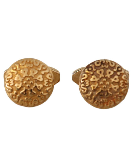 Dolce & Gabbana Men's Gold Plated Brass Round Pin  Cufflinks - One Size