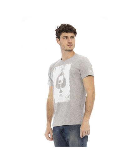 Trussardi Action Men's Elevate Casual Chic with Sleek Gray Tee - XL