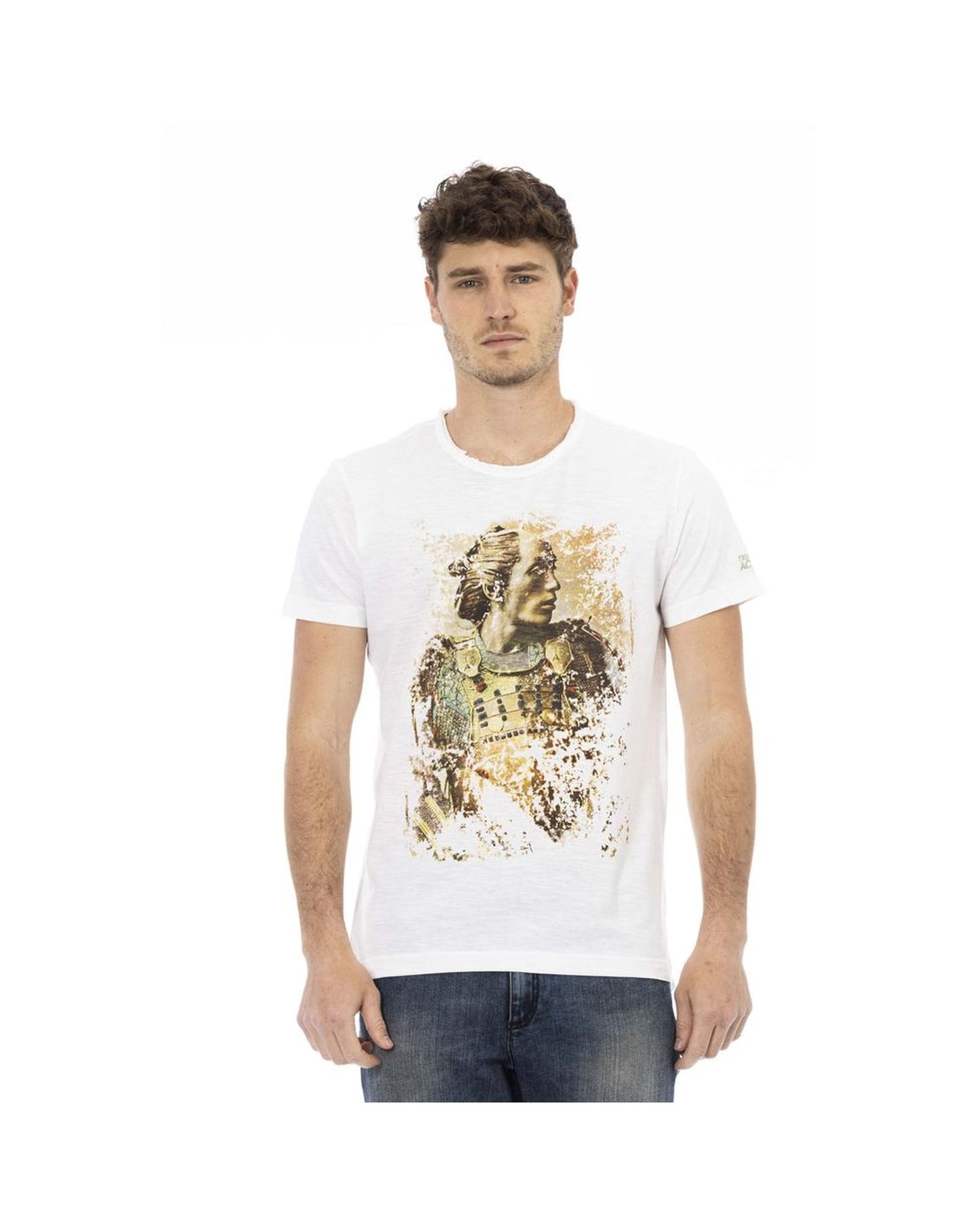 Trussardi Action Men's Elegant White Tee with Signature Print - M