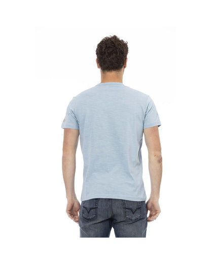 Trussardi Action Men's Elegant Light Blue Cotton Tee for  - M