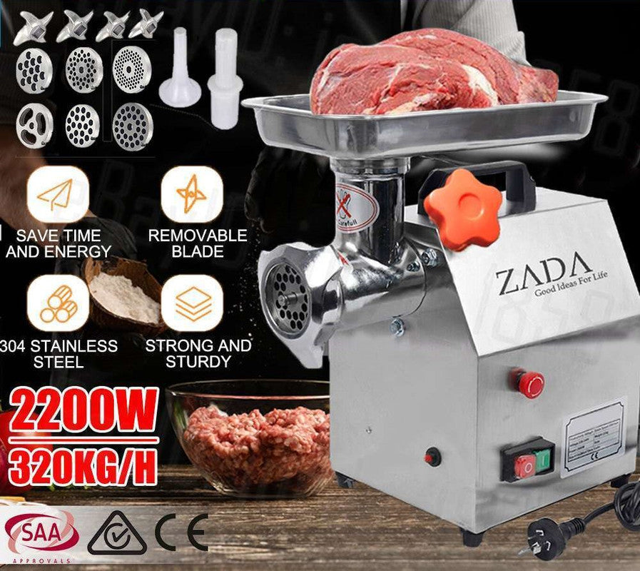 1.63HP Commercial Meat Mincer- Electric Grinder & Sausage Maker Filler ...