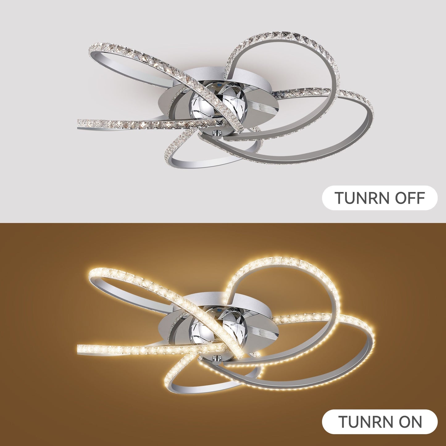 Irie Dimmable 5 Lights LED Ceiling Light - Chrome