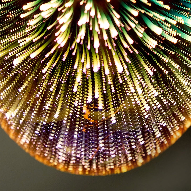 Moravian Glass Oval Pendant Light - Chrome