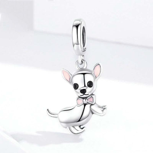 925 Sterling Silver Chihuahua Charm Pendant For Diy Bracelets
