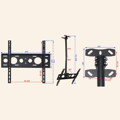 Adjustable Single Screen Tv Wall / Ceiling Mount - 26-60 Inch 0.5-1m Range