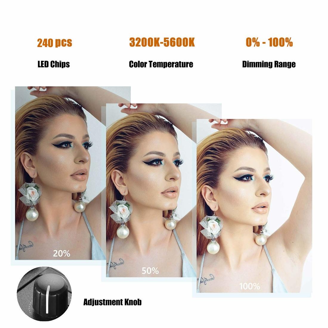 12 Two-colour Dimmable Ring Fill Light with Tripod - 28w 100-240v