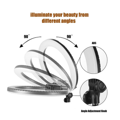 12 Two-colour Dimmable Ring Fill Light with Tripod - 28w 100-240v