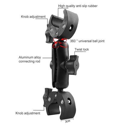 18cm Dual Head Motorcycle Handlebar Mount - 18Cm