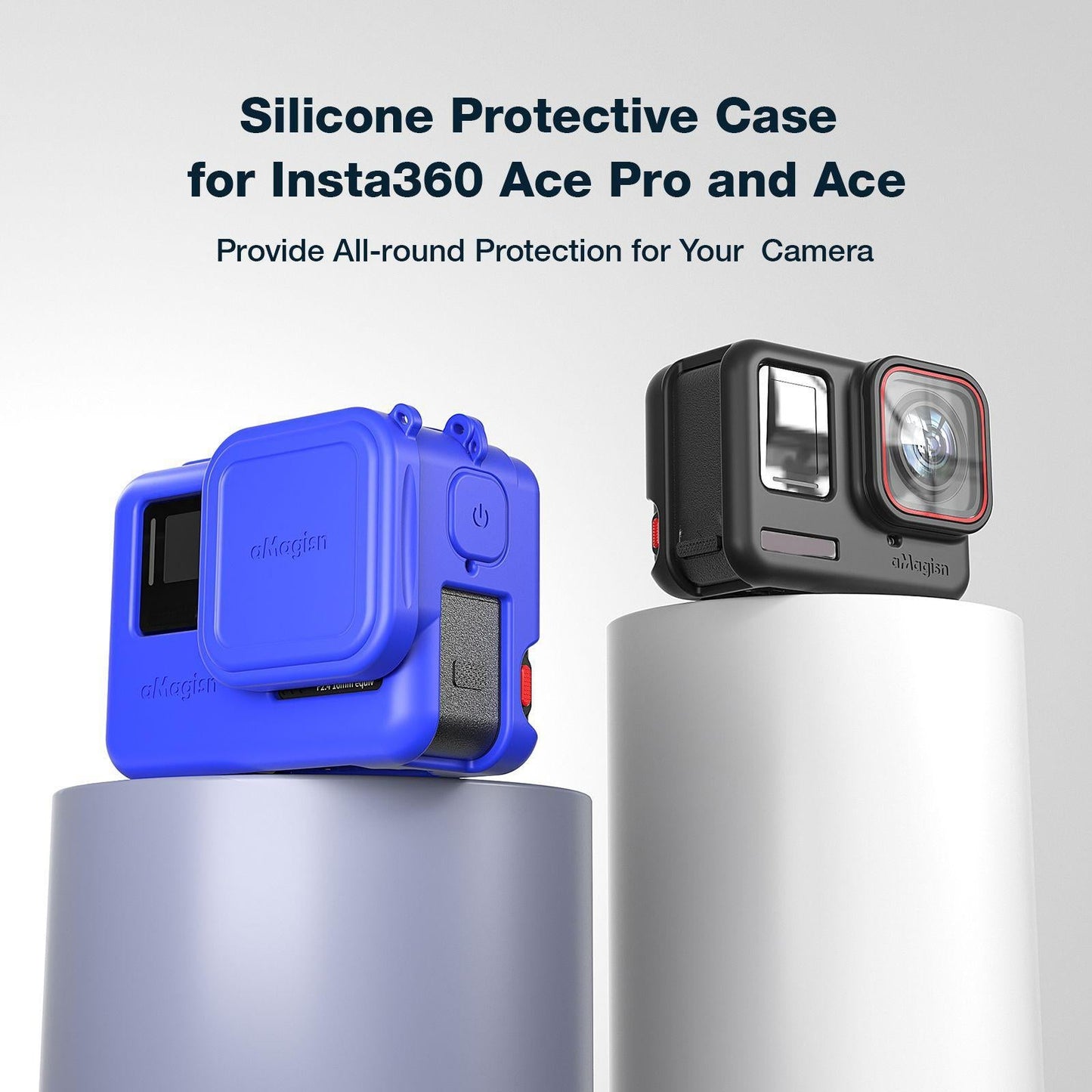 Silicone Case for Insta360 Ace Camera - Protect your Gear - For Insta360 Ace Pro (Black)