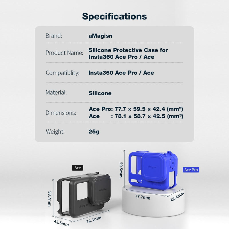 Silicone Case for Insta360 Ace Camera - Protect your Gear - For Insta360 Ace Pro (Black)