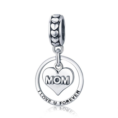 925 Sterling Silver Mothers Love Bead For Diy Bracelet Perfect Mother'S Day Gift Style - Bead