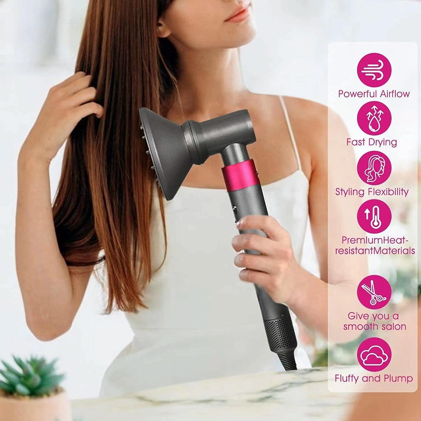 Airwarp Diffusion Nozzle for Dyson Hair Dryer - Clean Brush Kit