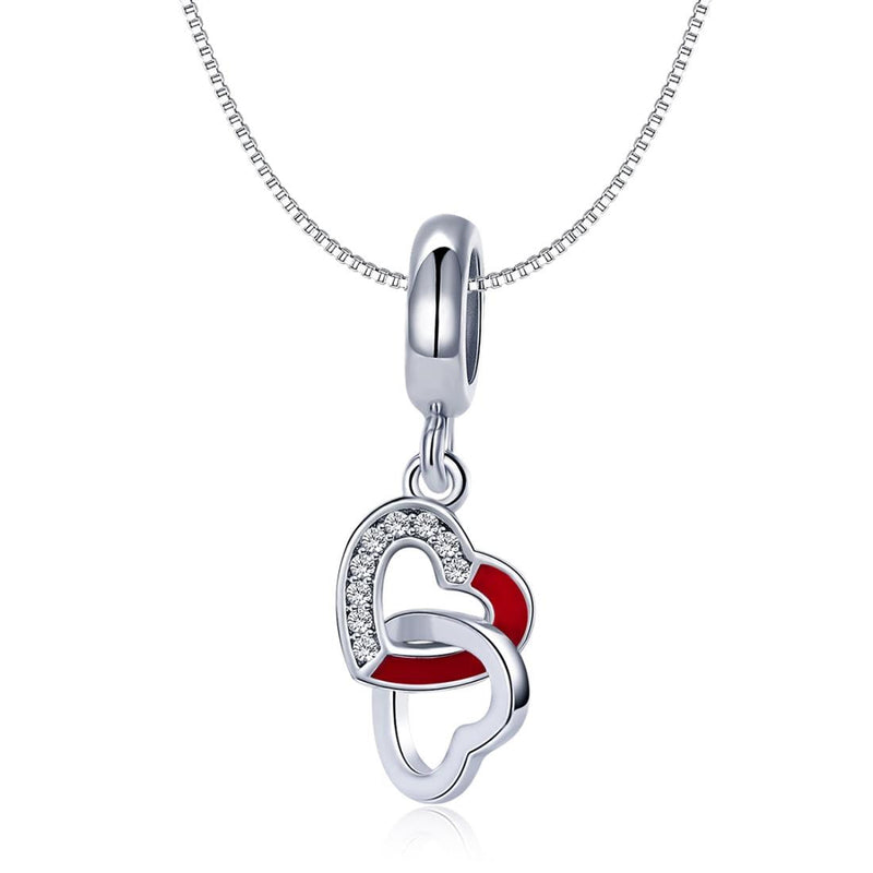 925 Sterling Silver Diy Heart Pendant With String