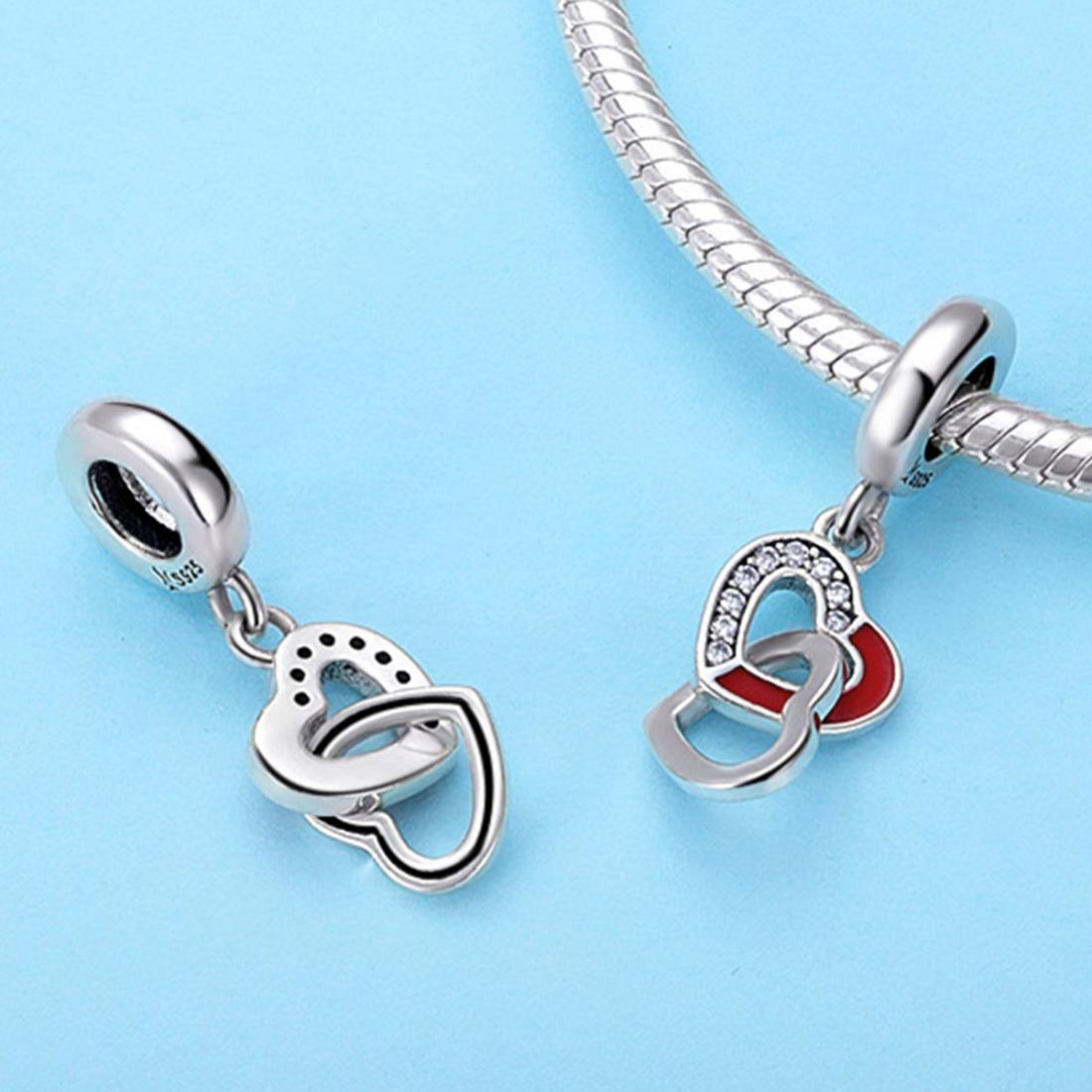 925 Sterling Silver Diy Heart Pendant With String