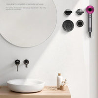 Wall Mounted Magnetic Blower Holder for Nozzles - no Punch Needed - For Dyson Hair Dryer