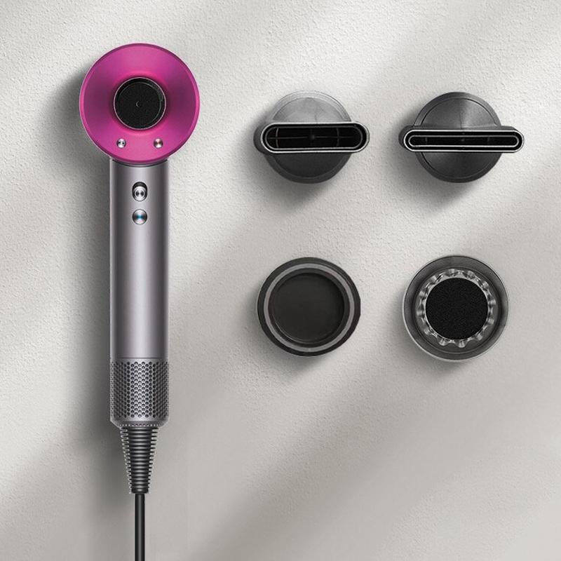 Wall Mounted Magnetic Blower Holder for Nozzles - no Punch Needed - For Dyson Hair Dryer