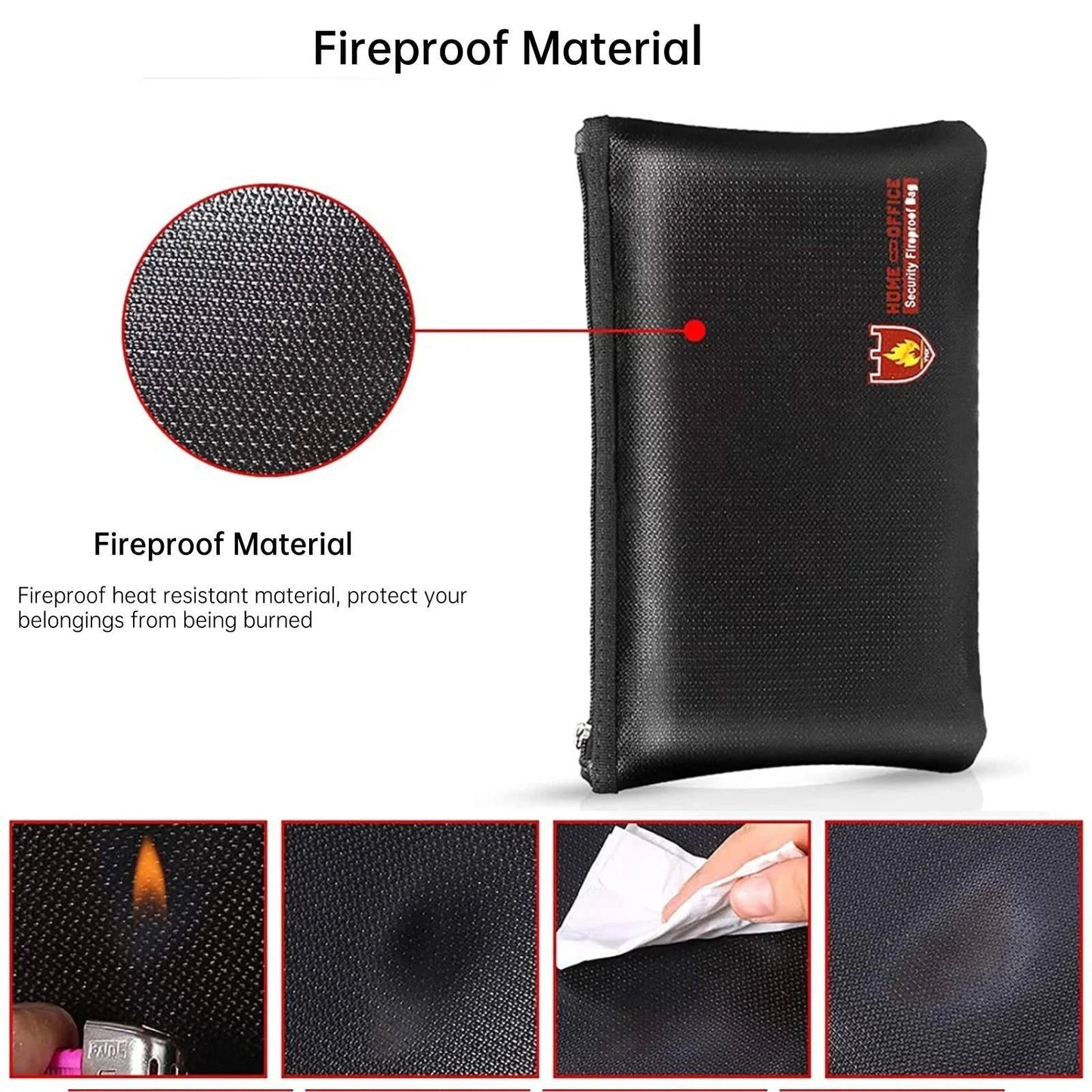 Secure Fireproof Waterproof Bag For Valuables - 13.4X9.8 Inch